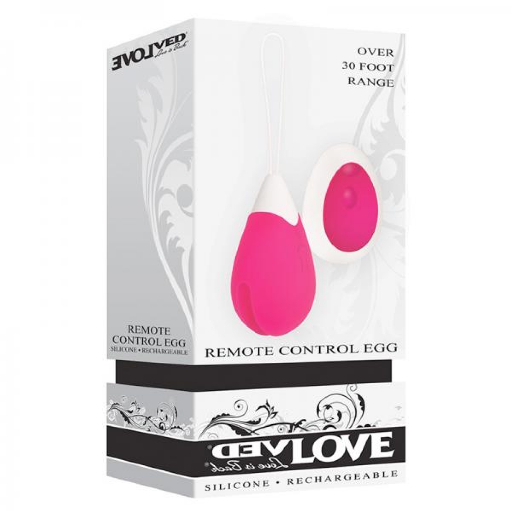 Evolved Rechargeable Egg Remote Control Silicone Vibe - Pink