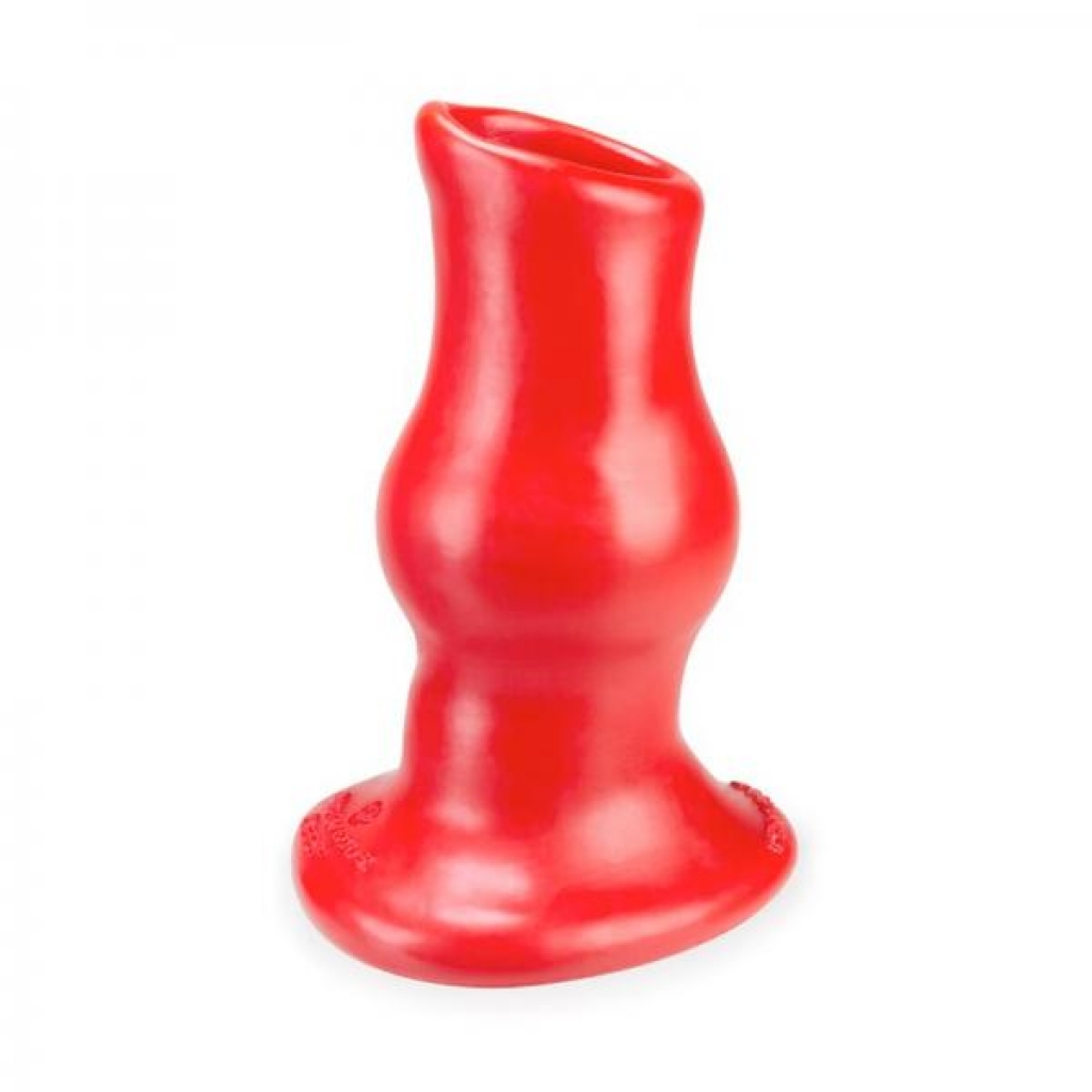 Oxballs Pig Hole Deep-2 - Hollow Plug, Large, Red