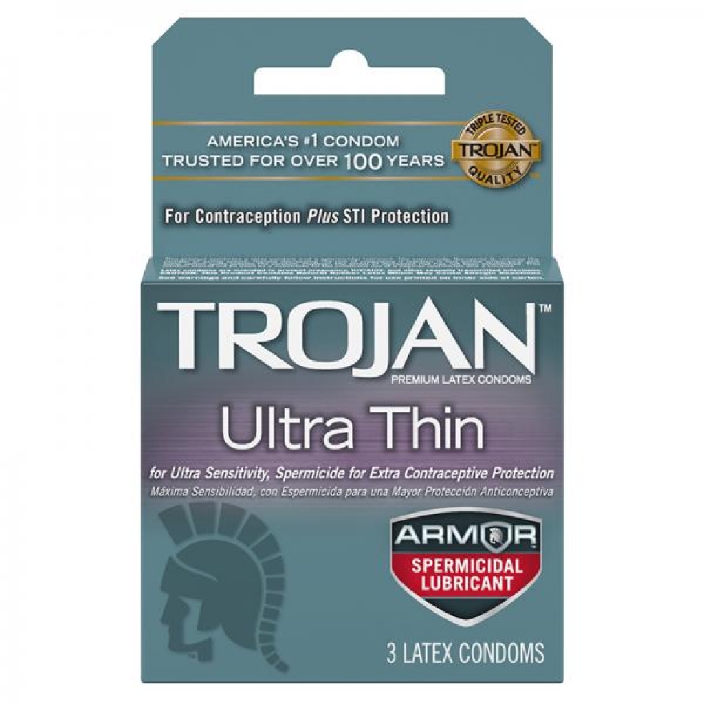 Trojan Ultra Thin Armor Spermicide Condoms - 3 Pack