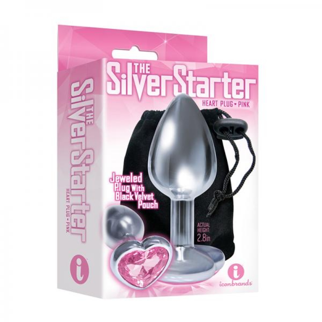 The Nines Bejeweled Heart Stainless Steel Plug - Pink