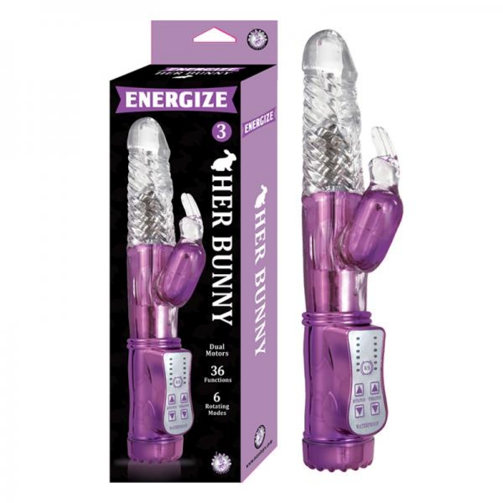 Energize Her Bunny 3 Rabbit Vibrator - Purple