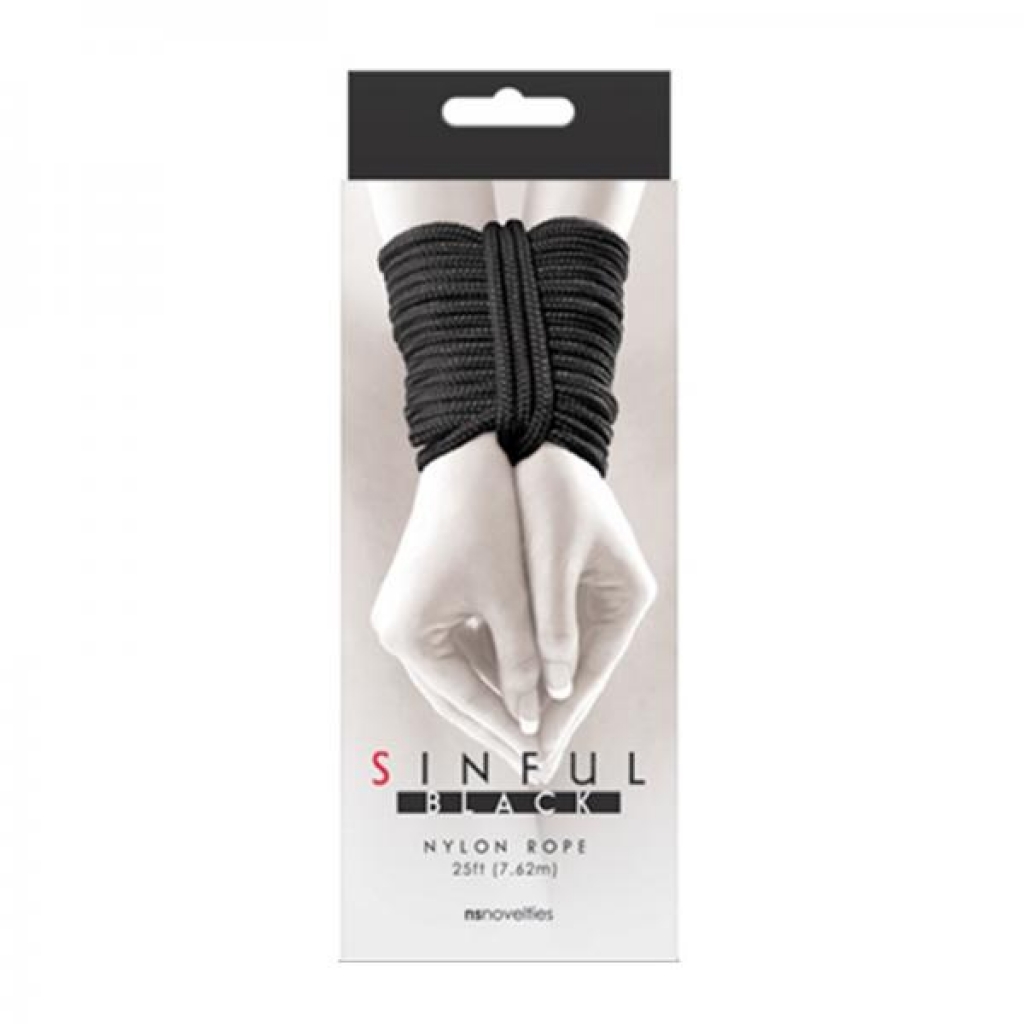 Sinful Nylon Rope - 25 Ft Black