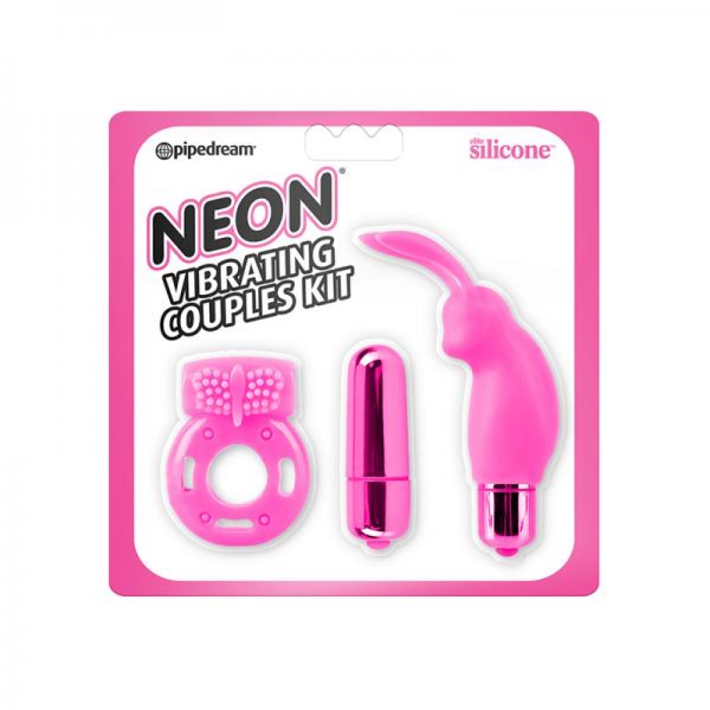 Neon Vibrating Couples Kit - Pink for Shared Ecstasy