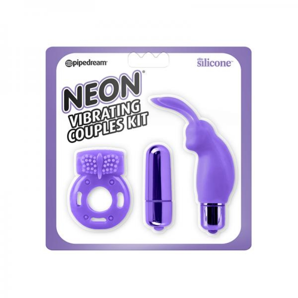 Neon Vibrating Couples Kit Purple