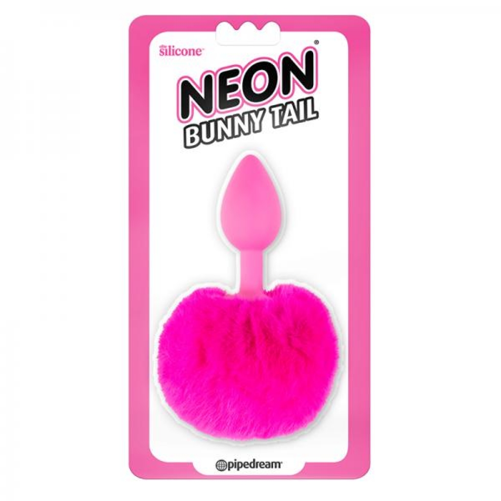 Neon Bunny Tail Butt Plug - Playful Anal Stimulation