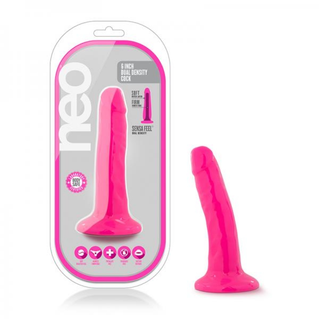 Neo 5.5 Inch Dual Density Cock - Neon Pink