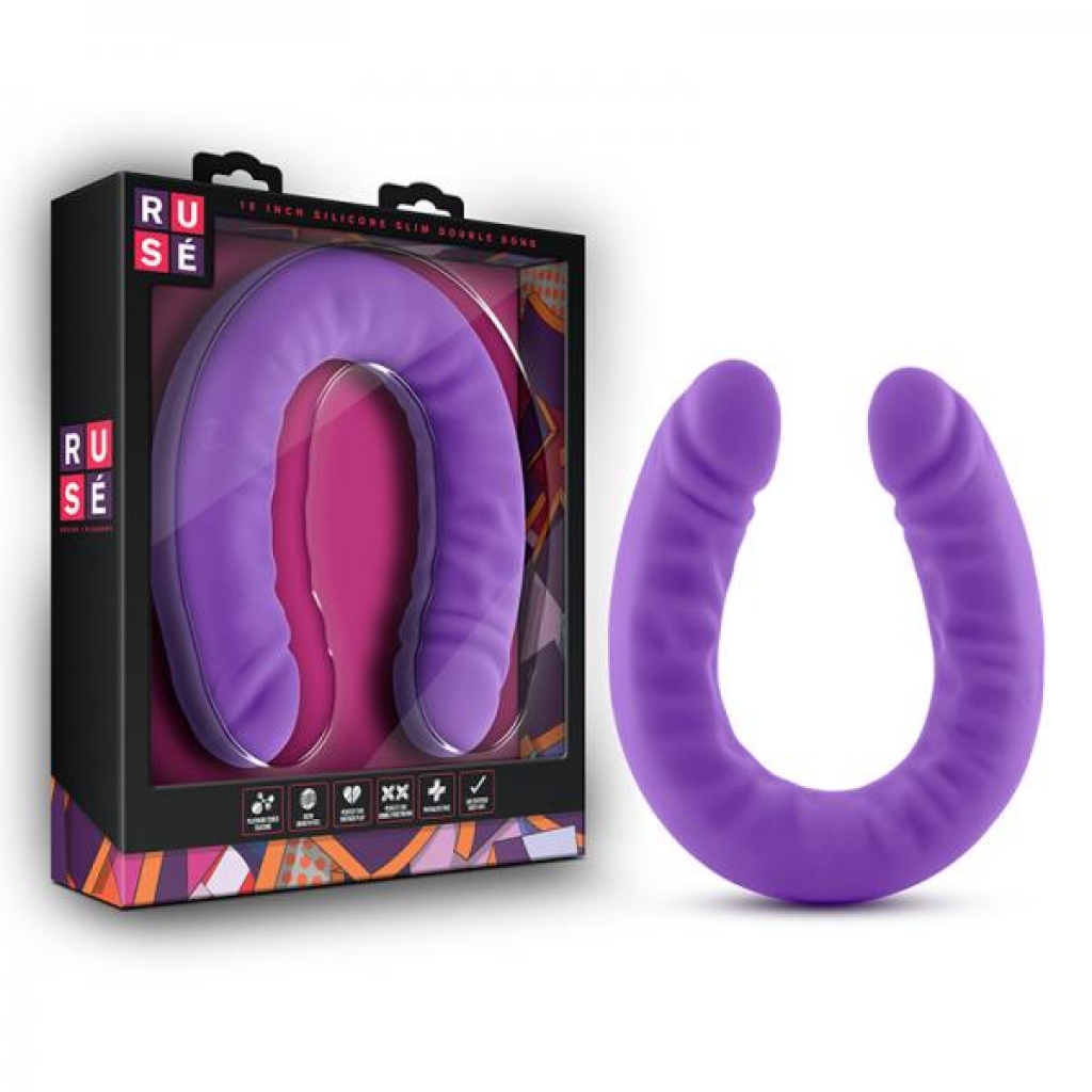 Ruse 18-Inch Silicone Slim Double Dong in Purple