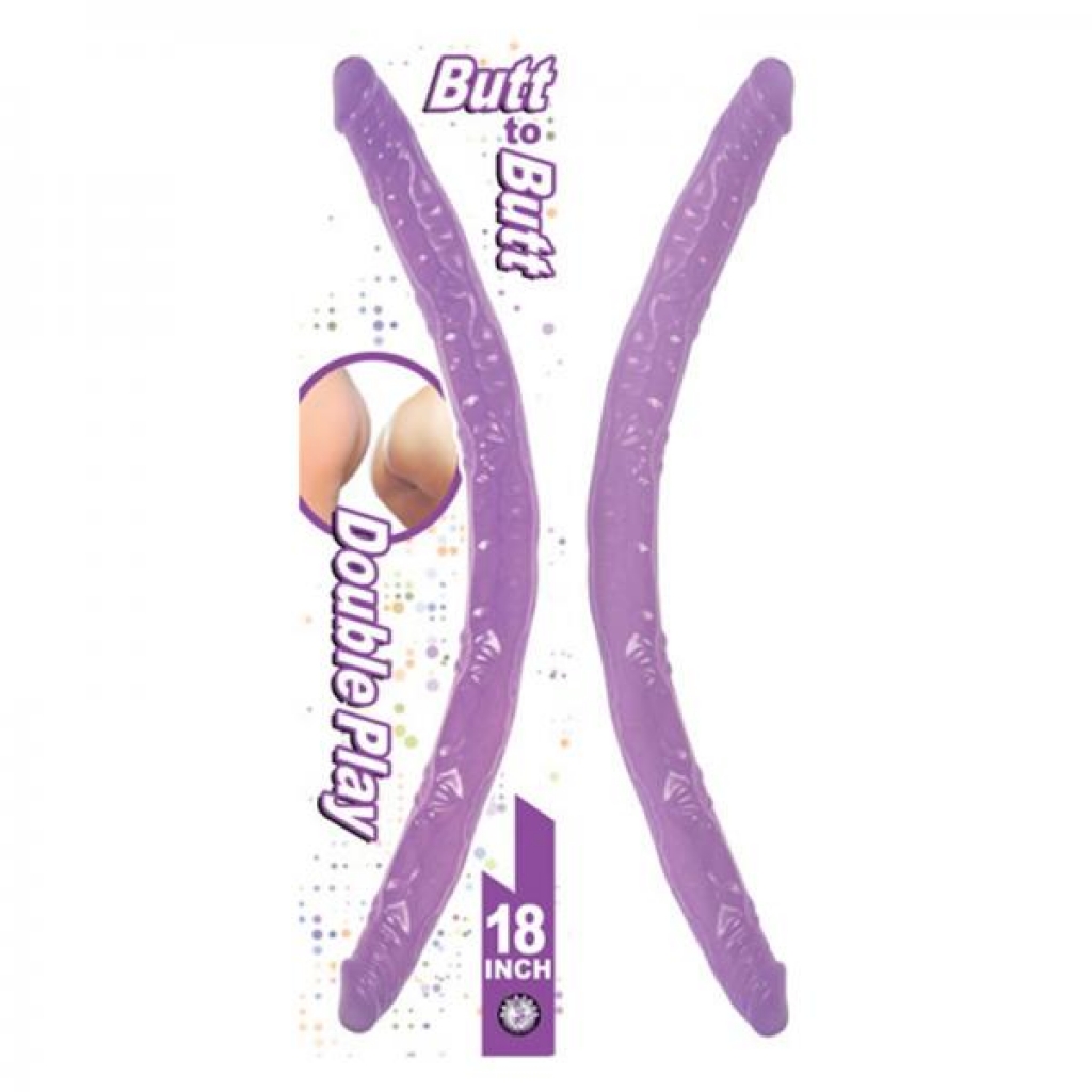 Butt To Butt Double Play Dong - 18 Inches Lavender Purple