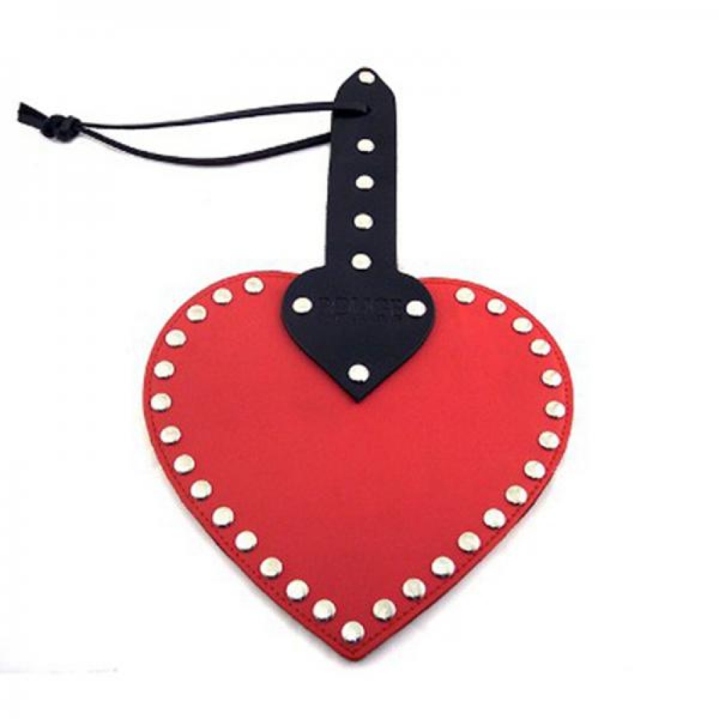 Rouge Heart Paddle with Riveted Studs - Red