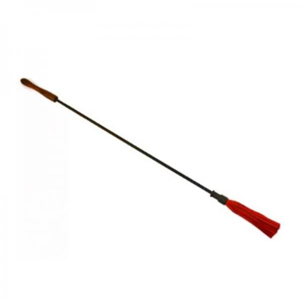 Rouge Wooden Handle Riding Crop - Red