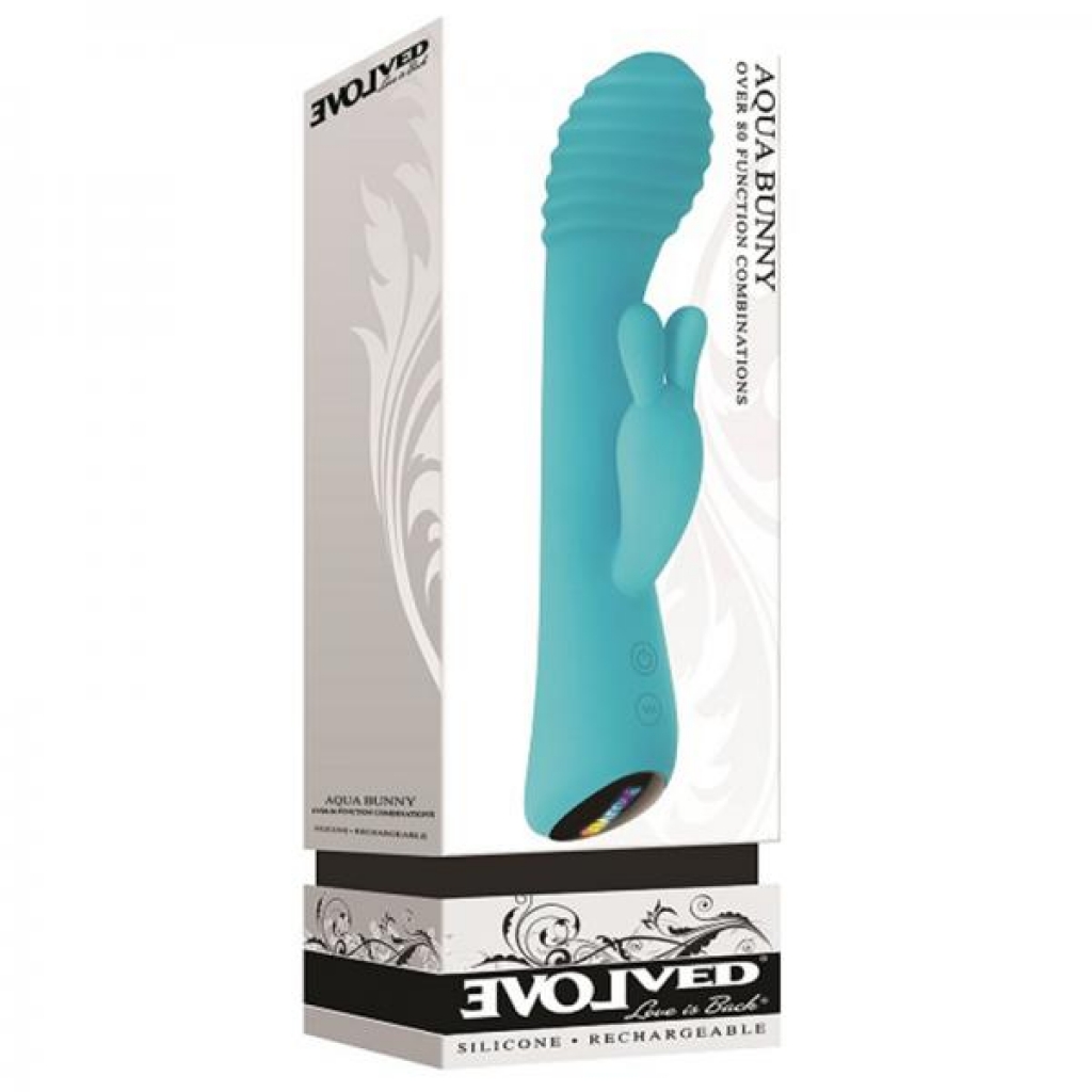 Evolved Aqua Bunny Vibrator - Teal Blue