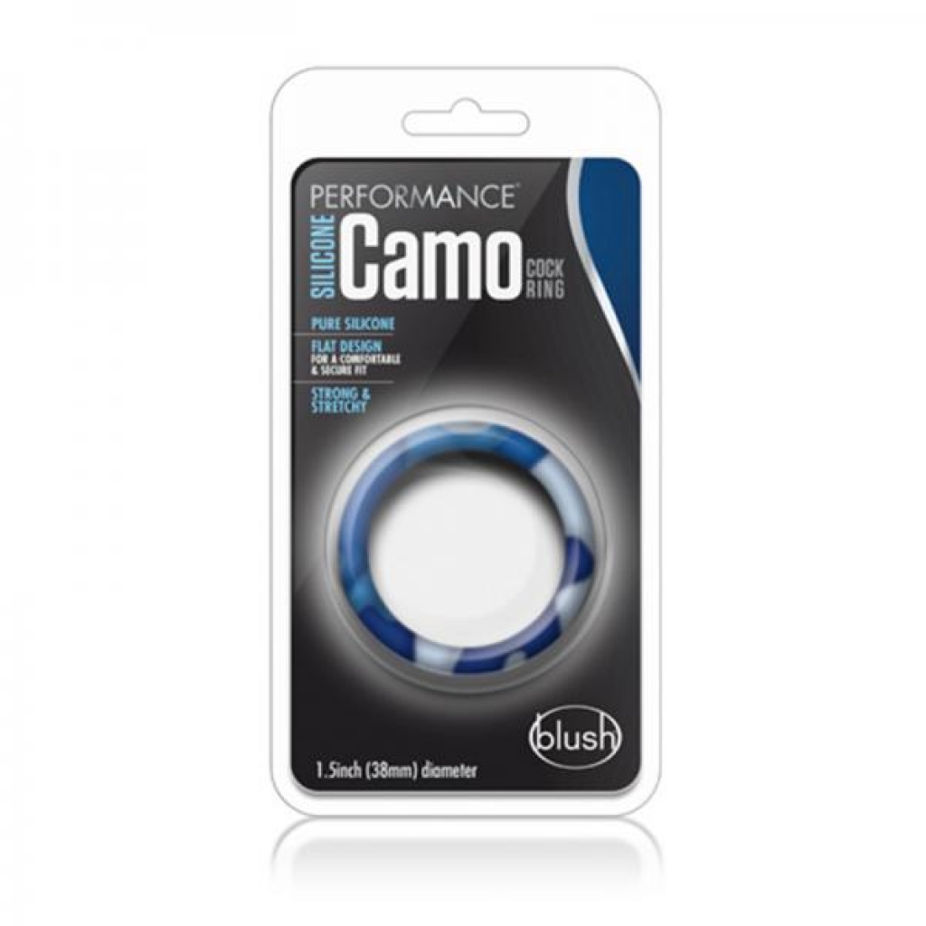 Performance Silicone Camo Cock Ring - Blue Camouflage