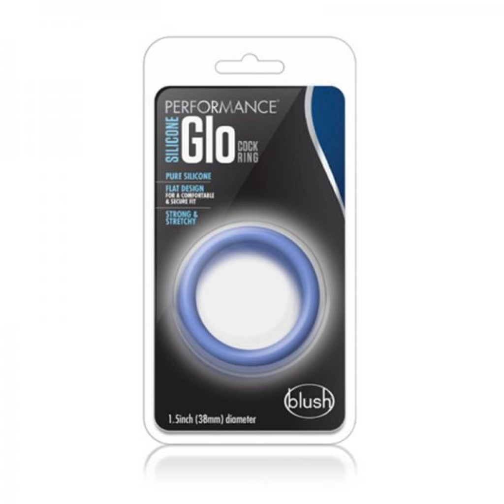 Performance Silicone Glo Cock Ring - Blue Glow