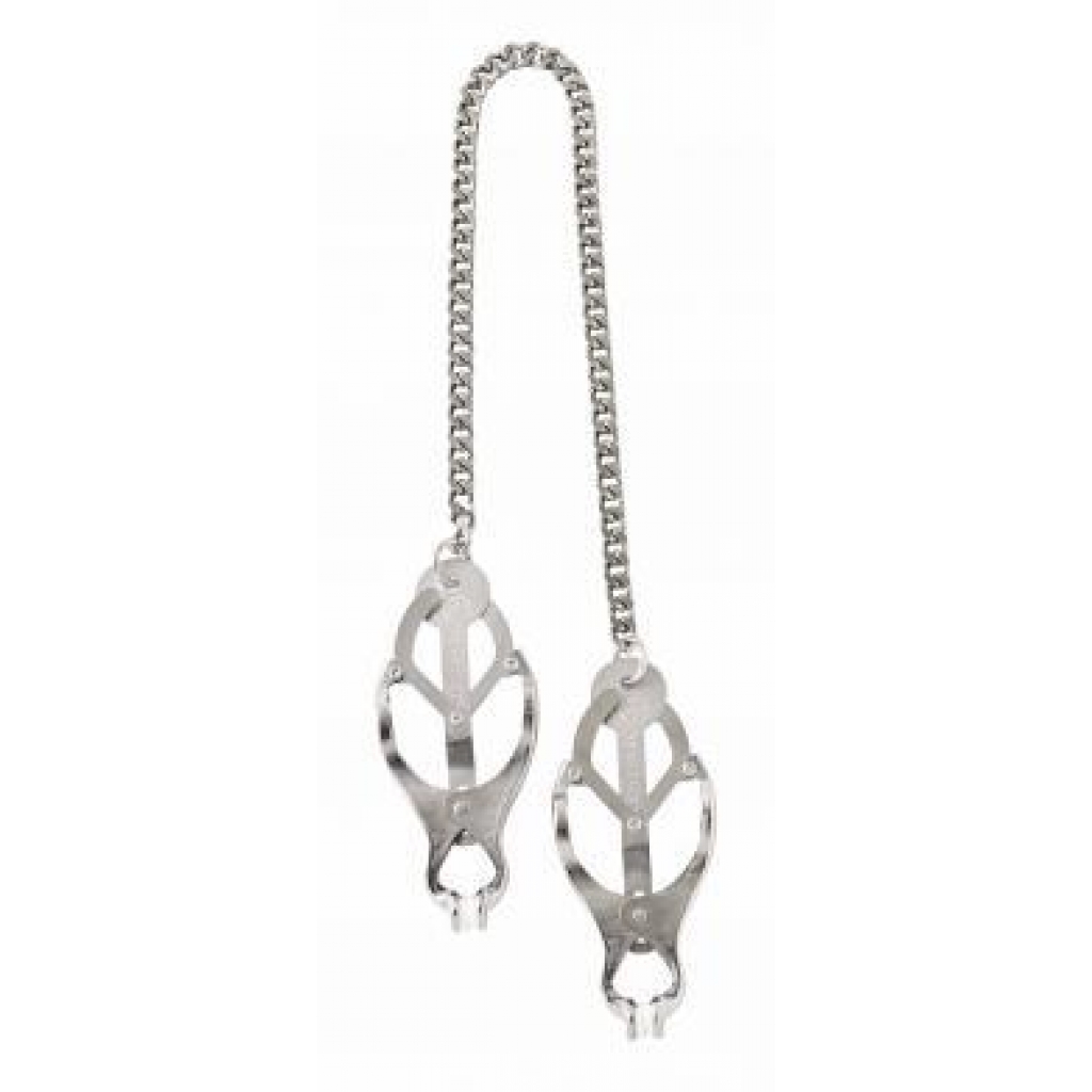 Endurance Butterfly Nipple Clamps with Jewel Chain Silver