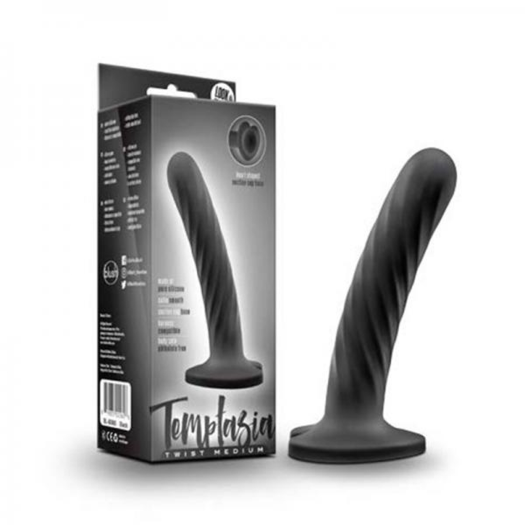 Temptasia Twist Medium G-Spot Dildo - Black Textured Pleasure