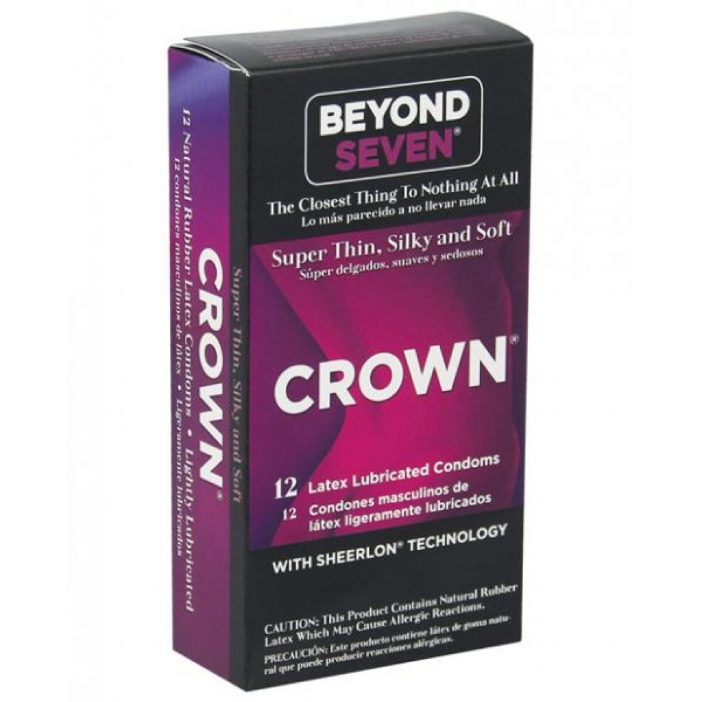 Crown Super Thin Latex Condoms Lubricated - 12 Pack Pink