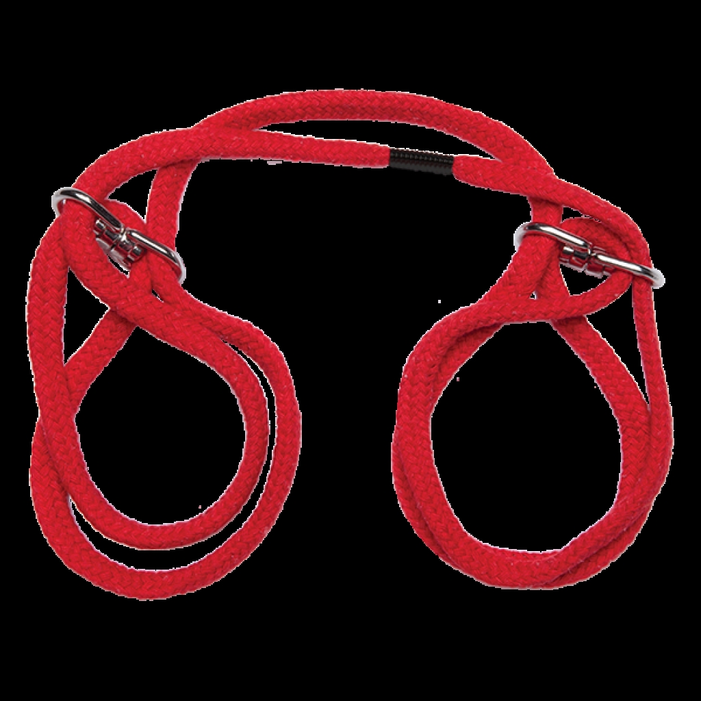 Japanese Style Bondage Cotton Wrist or Ankle Cuffs - Red