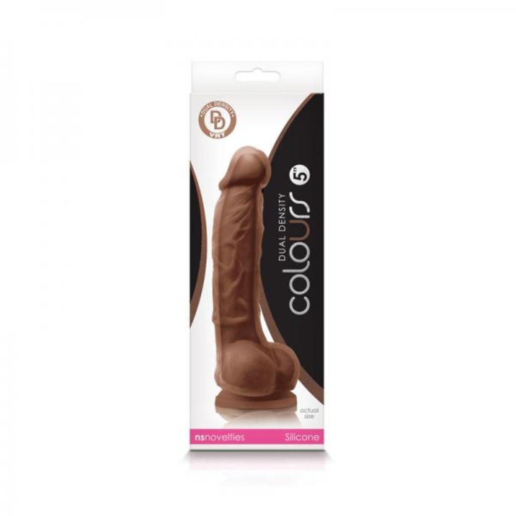 Colours Dual Density 5in Dildo - Brown