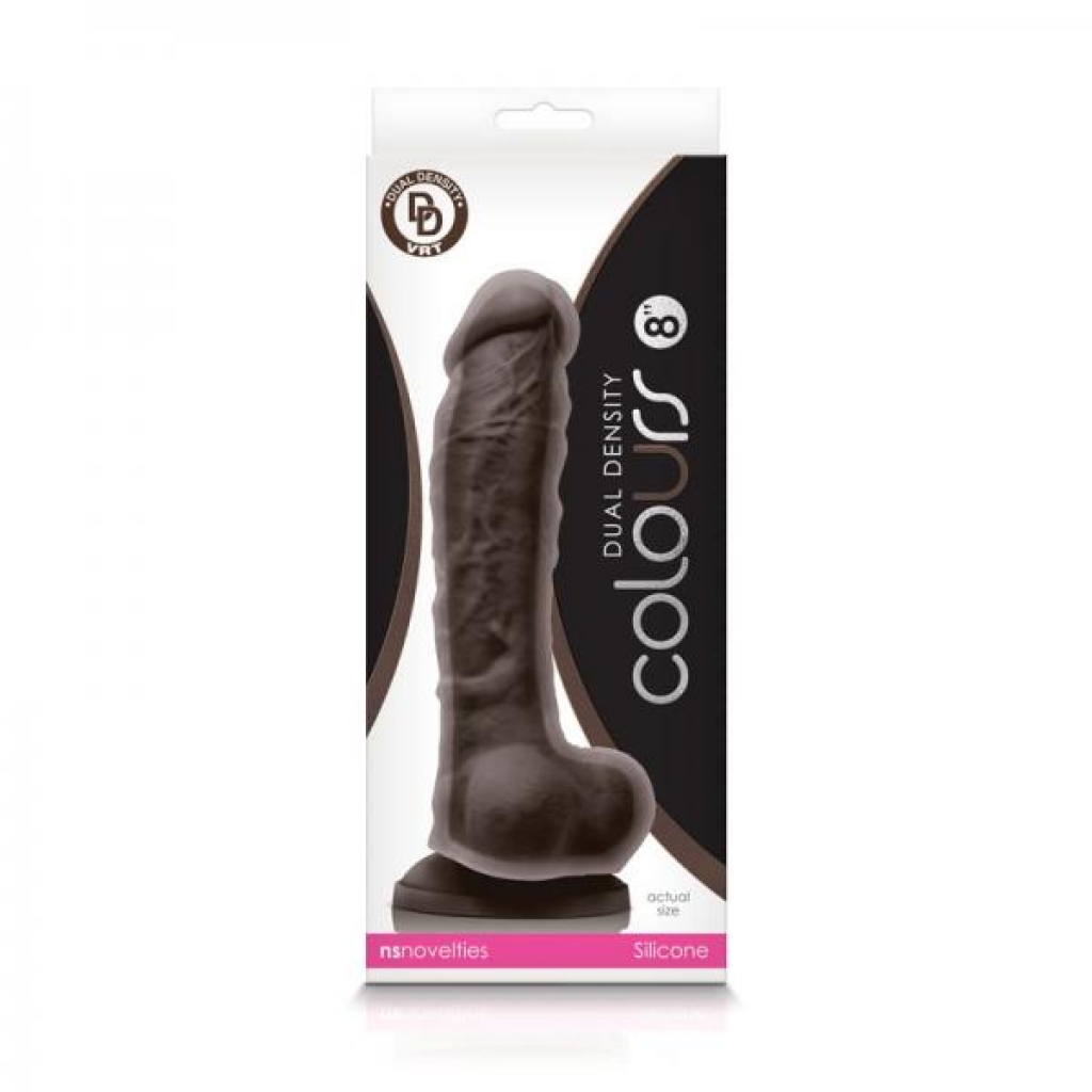 Colours Dual Density 8in Dildo - Dark Brown