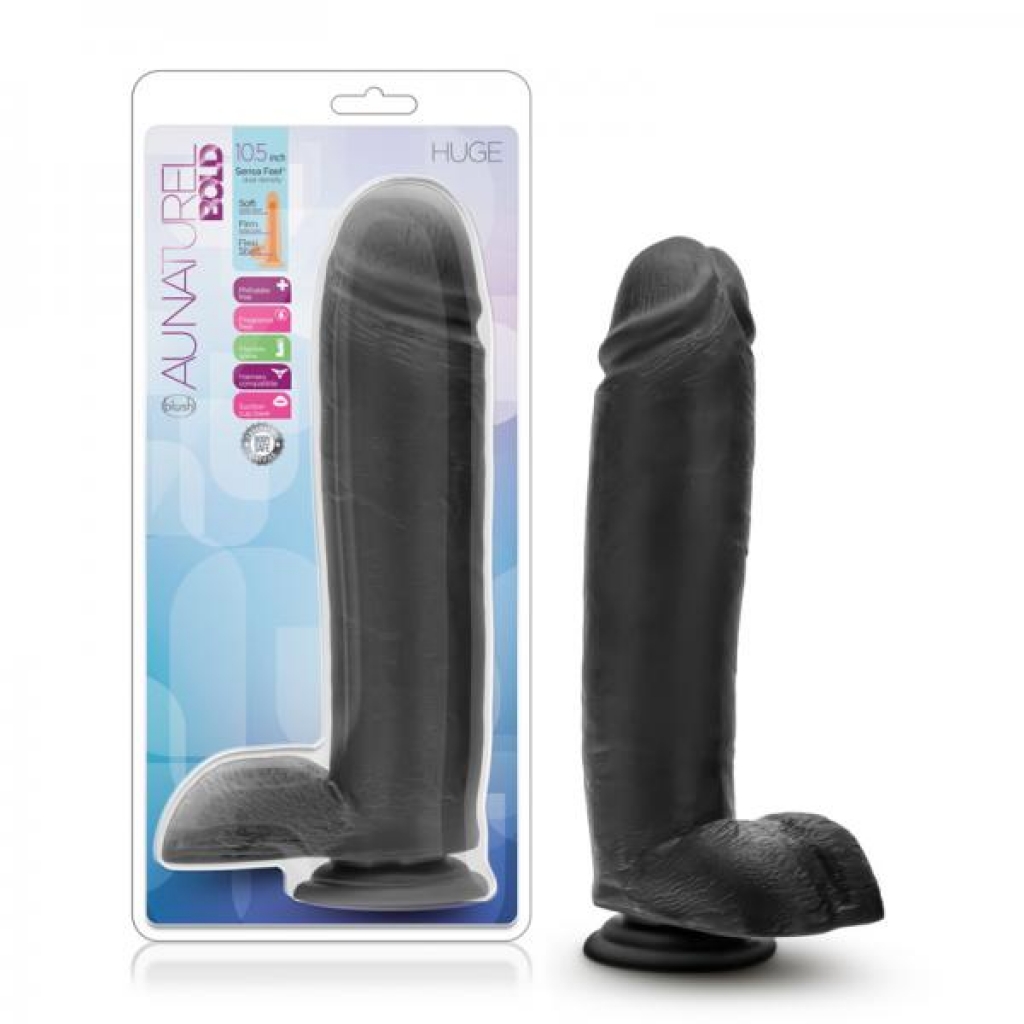 Au Natural Bold Huge Dildo - 10.5in Black