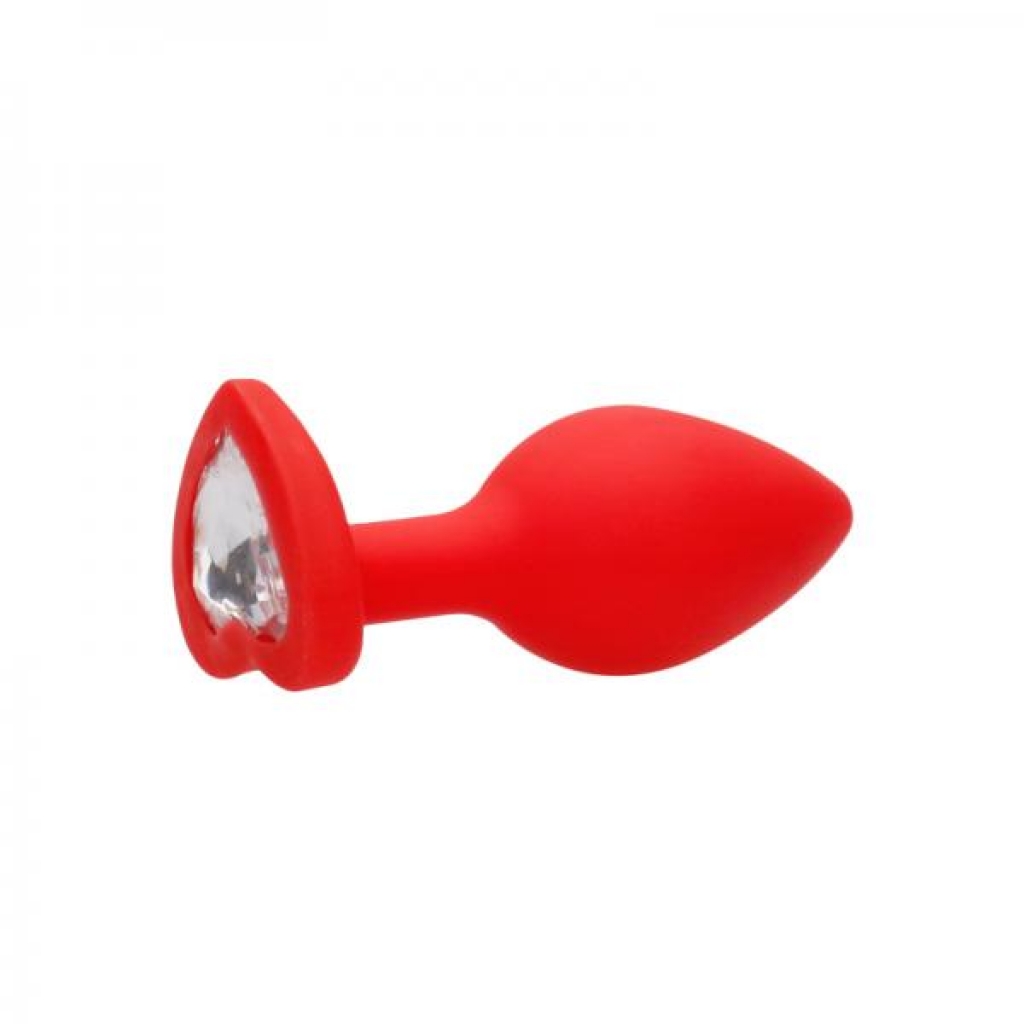 Diamond Heart Butt Plug - Large Red Design