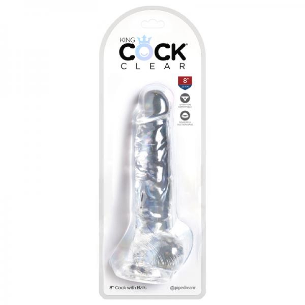 King Cock Clear - 8in Cock With Balls