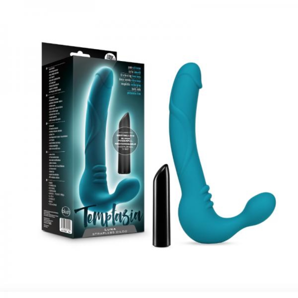 Temptasia Luna Strapless Silicone Dildo - Teal