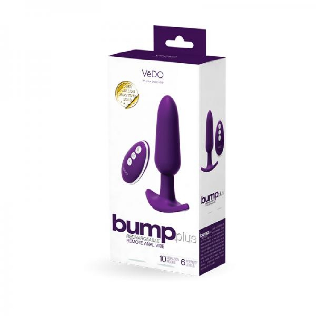 Bump Plus Rechargeable Remote Control Anal Vibe - Purple