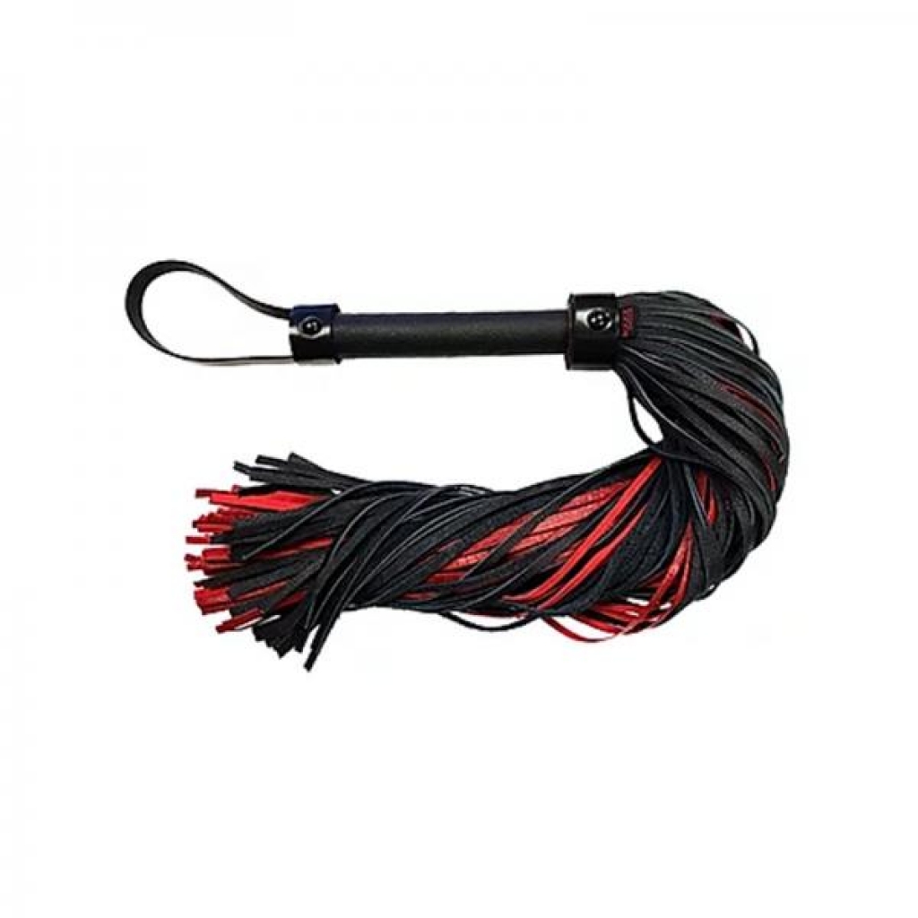 Luxurious Leather Flogger - Burgundy & Black