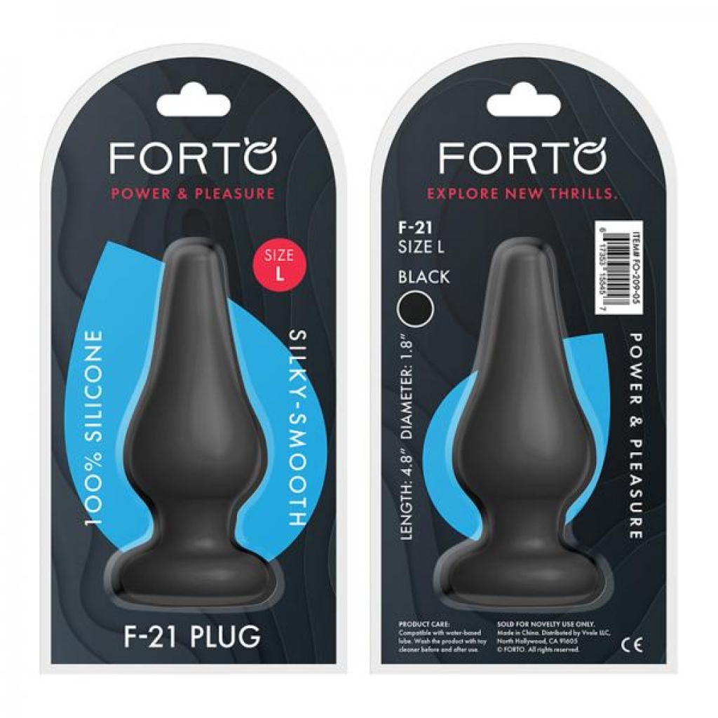 Forto F-21 Tear Drop Large Dildo - Black