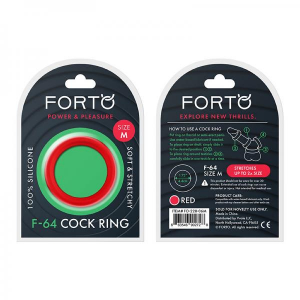 Forto F-64 Silicone Ring - Medium Red