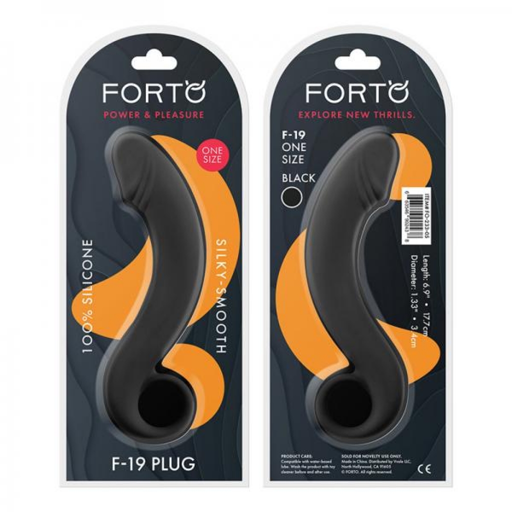 Forto F-19 100% Silicone Anal Plug - Black