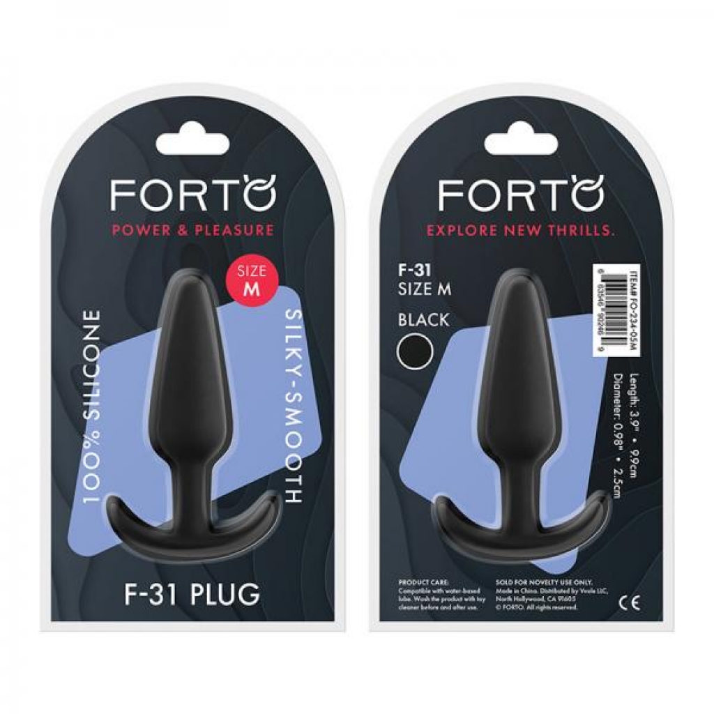 Forto F-31: 100% Silicone Plug - Medium Black