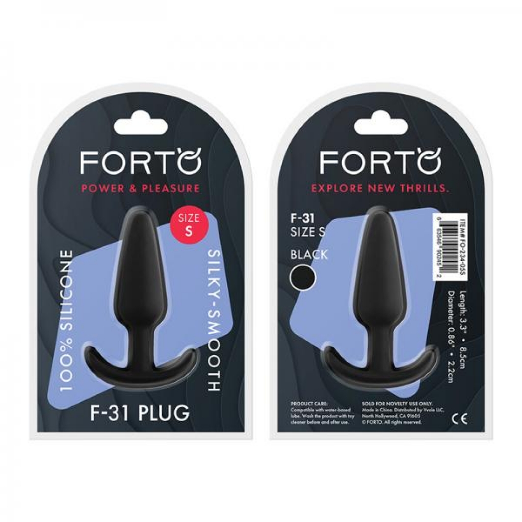 Forto F-31: 100% Silicone Plug - Small Black