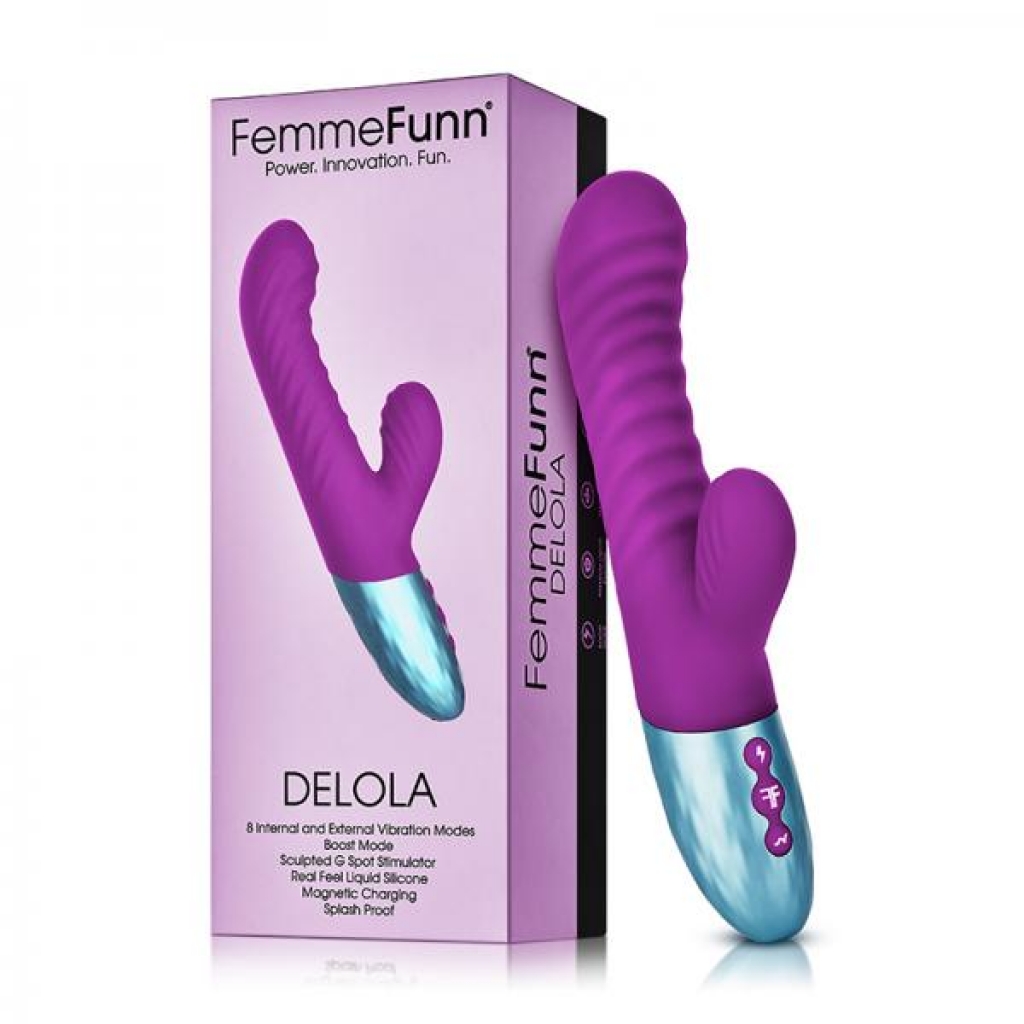 Femmefunn Delola Dual-Density Rabbit Vibrator - Purple