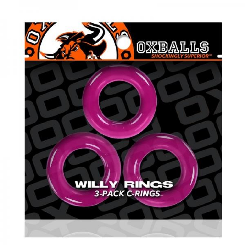 Oxballs Willy Rings 3-pack Cockrings - O/S Hot Pink