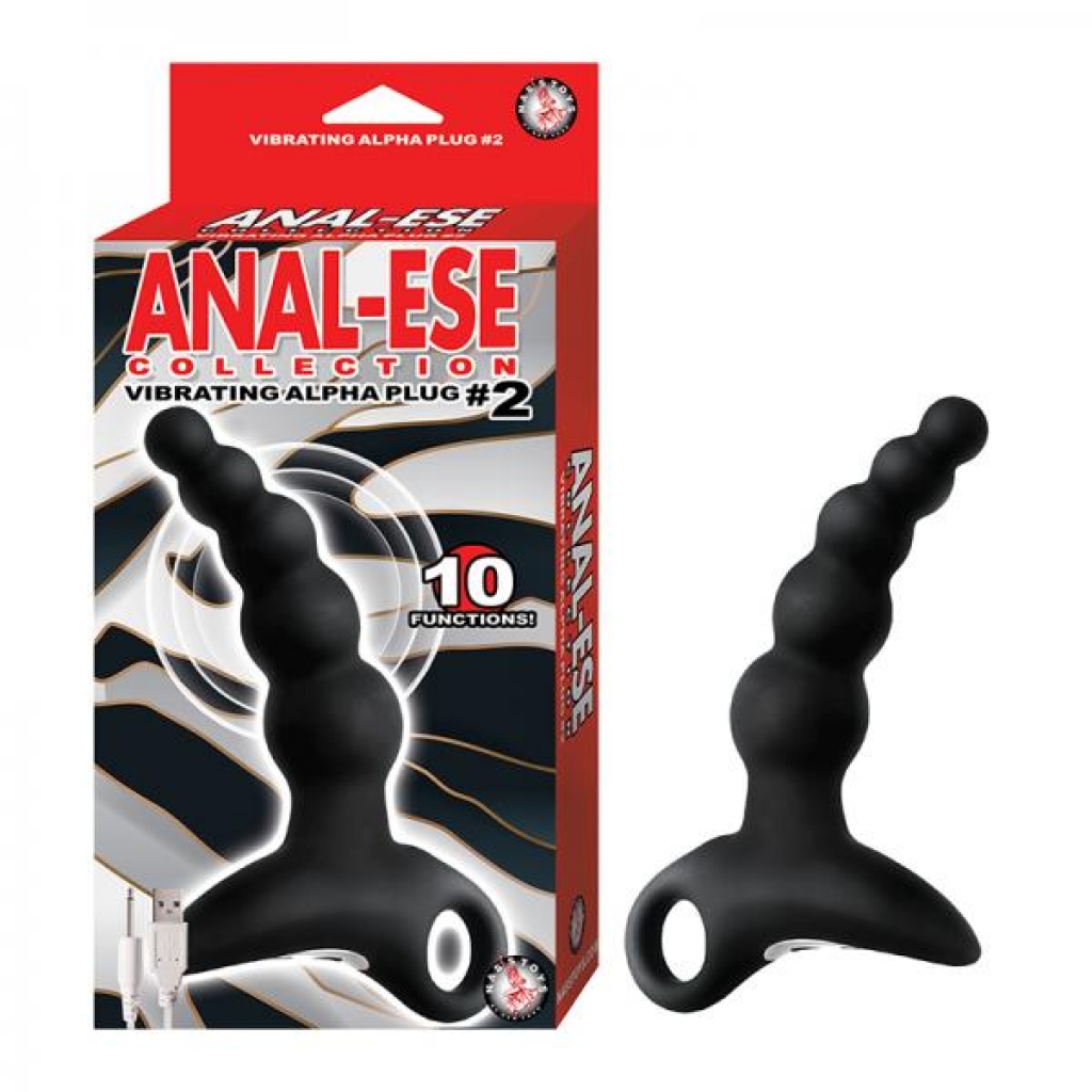 Anal-ese Collection Vibrating Alpha Plug #2 in Black