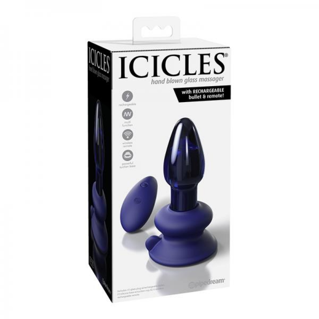 Icicles No. 85 Vibrating Glass Plug with Remote