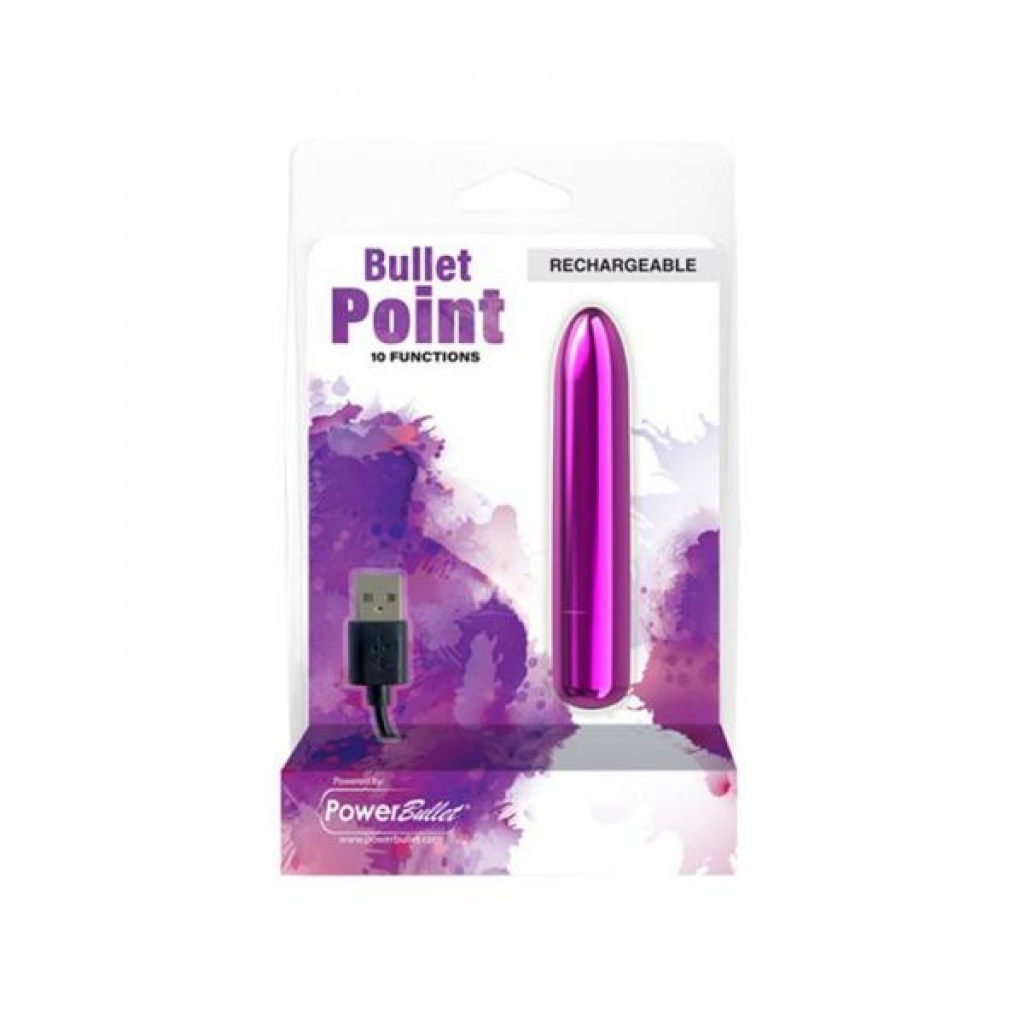 Power Bullet Point Rechargeable Vibrator - Purple