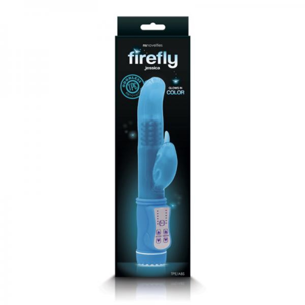 Firefly Jessica Rotating Rabbit Vibrator - Blue