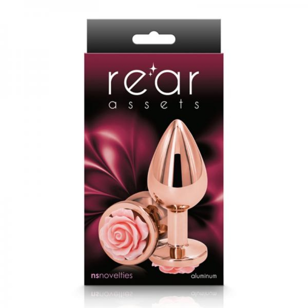 Rear Assets Rose Anal Plug - Medium - Pink