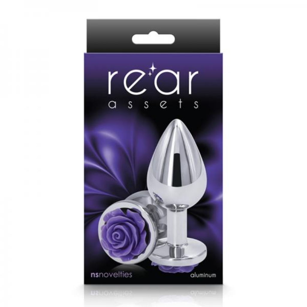 Rear Assets Medium Chrome-Plated Anal Plug - Purple