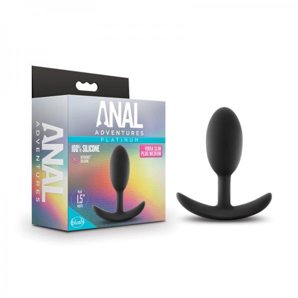 Anal Adventures Platinum - Silicone Vibra Slim Plug - Medium