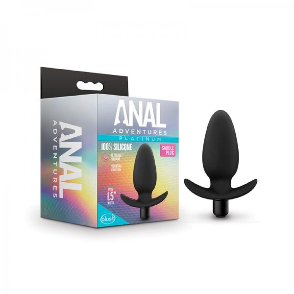 Anal Adventures Platinum Silicone Saddle Plug - Black