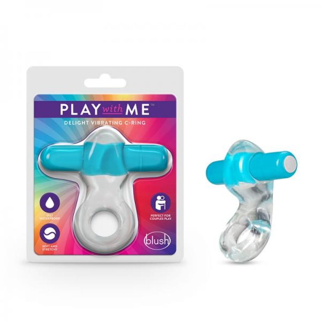 Play With Me - Delight Vibrating C-ring - Blue