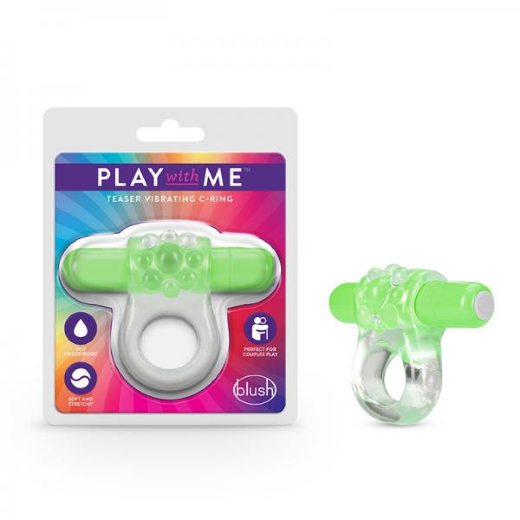 Play With Me Teaser Vibrating C-Ring - Green