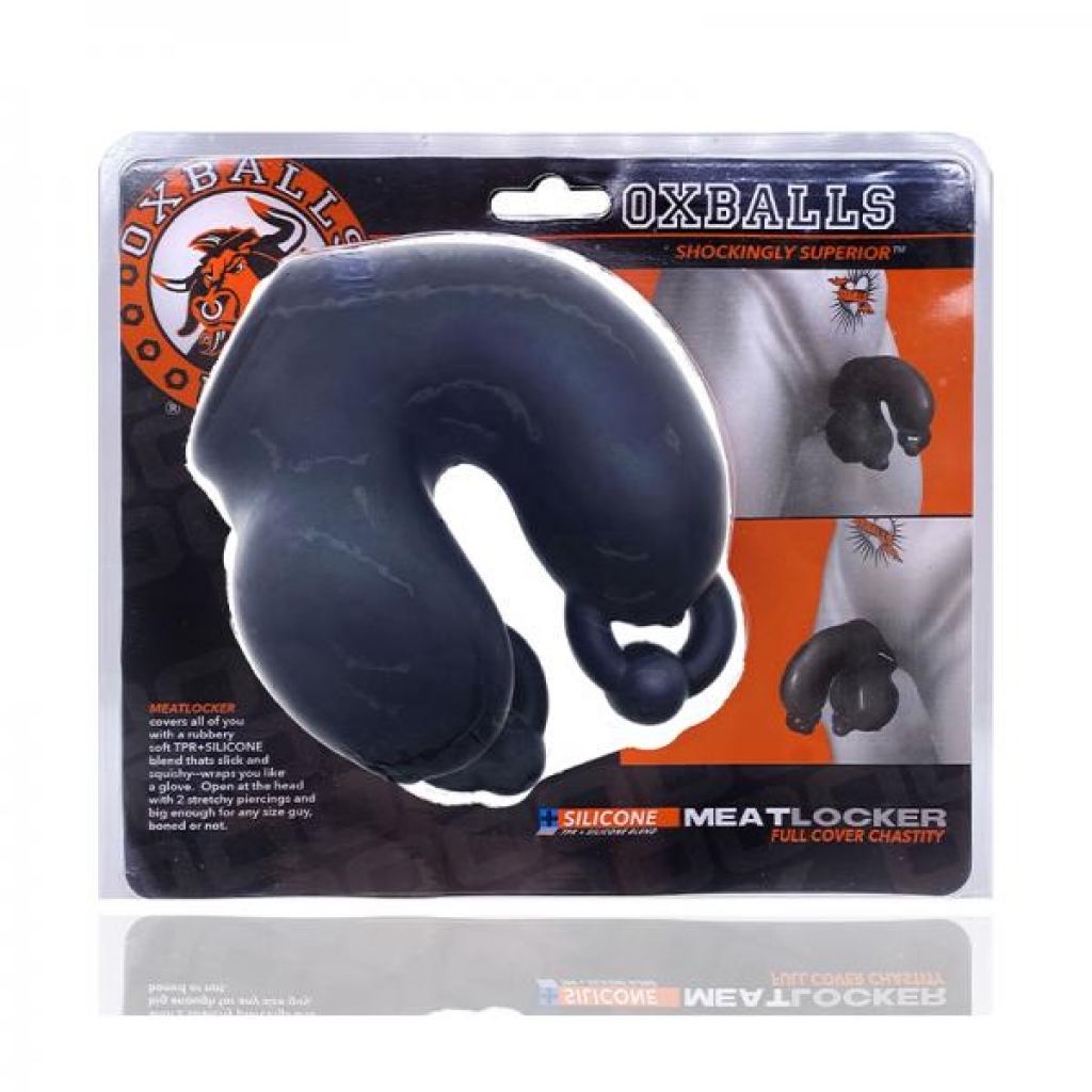 Oxballs Meatlocker Chastity Device - Black Ice