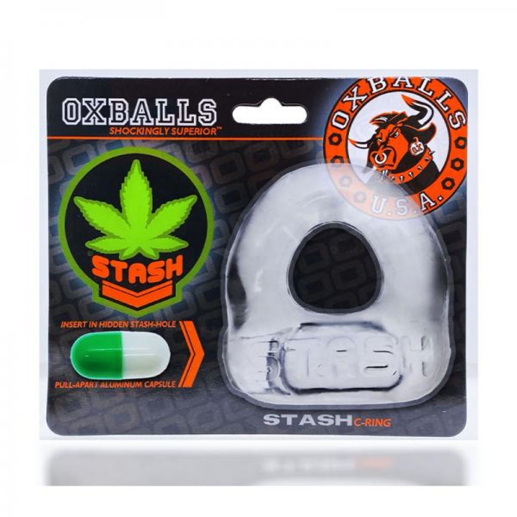 Oxballs Stash Cockring with Aluminum Capsule Insert - Clear