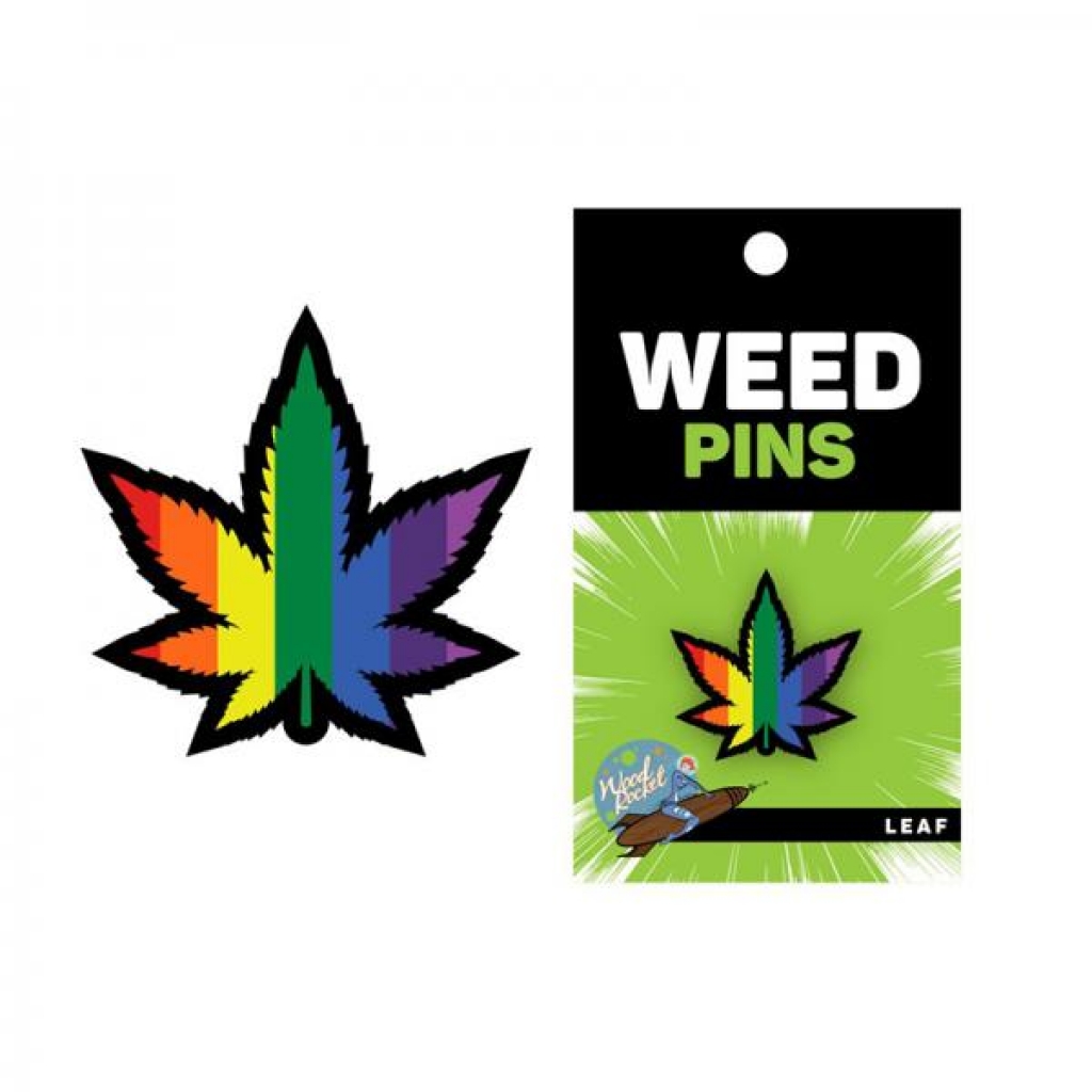 Weed Pin - Rainbow Marijuana Leaf