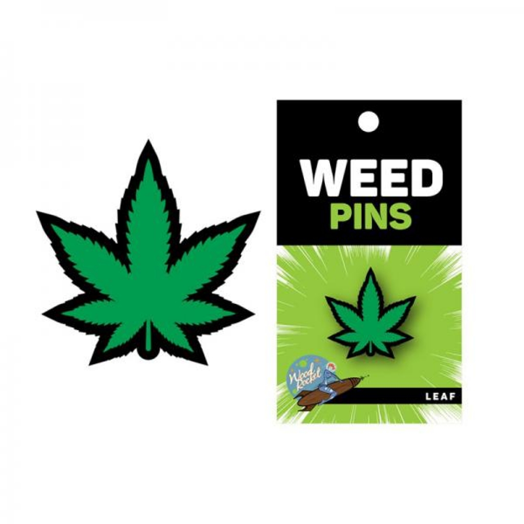 Weed Pin Green Marijuana Leaf Rainbow